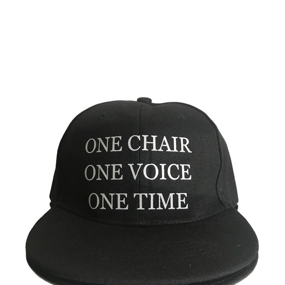 NWT Unisex Black Baseball Caps “One Chair‎ One Voice One Time” - Picture 4 of 4